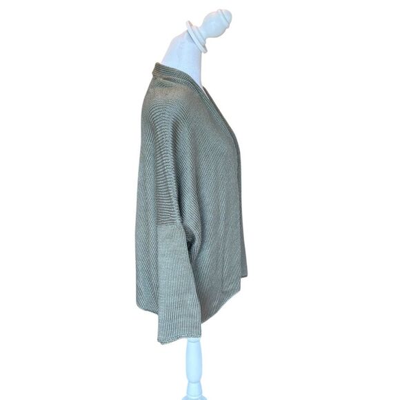 Peruvian Connection Pima Cotton Cardigan Sweater Olive Green Gray Woman Large XL - Picture 3 of 9